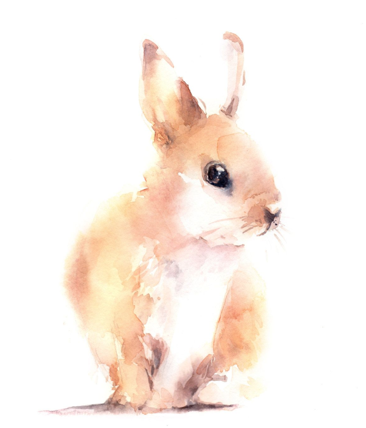 Artistic bunny in soft colors