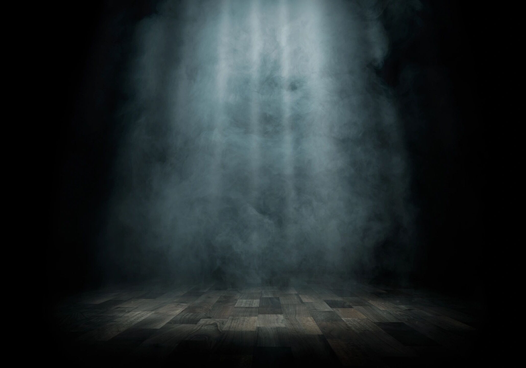 Mysterious spotlight and fog on stage
