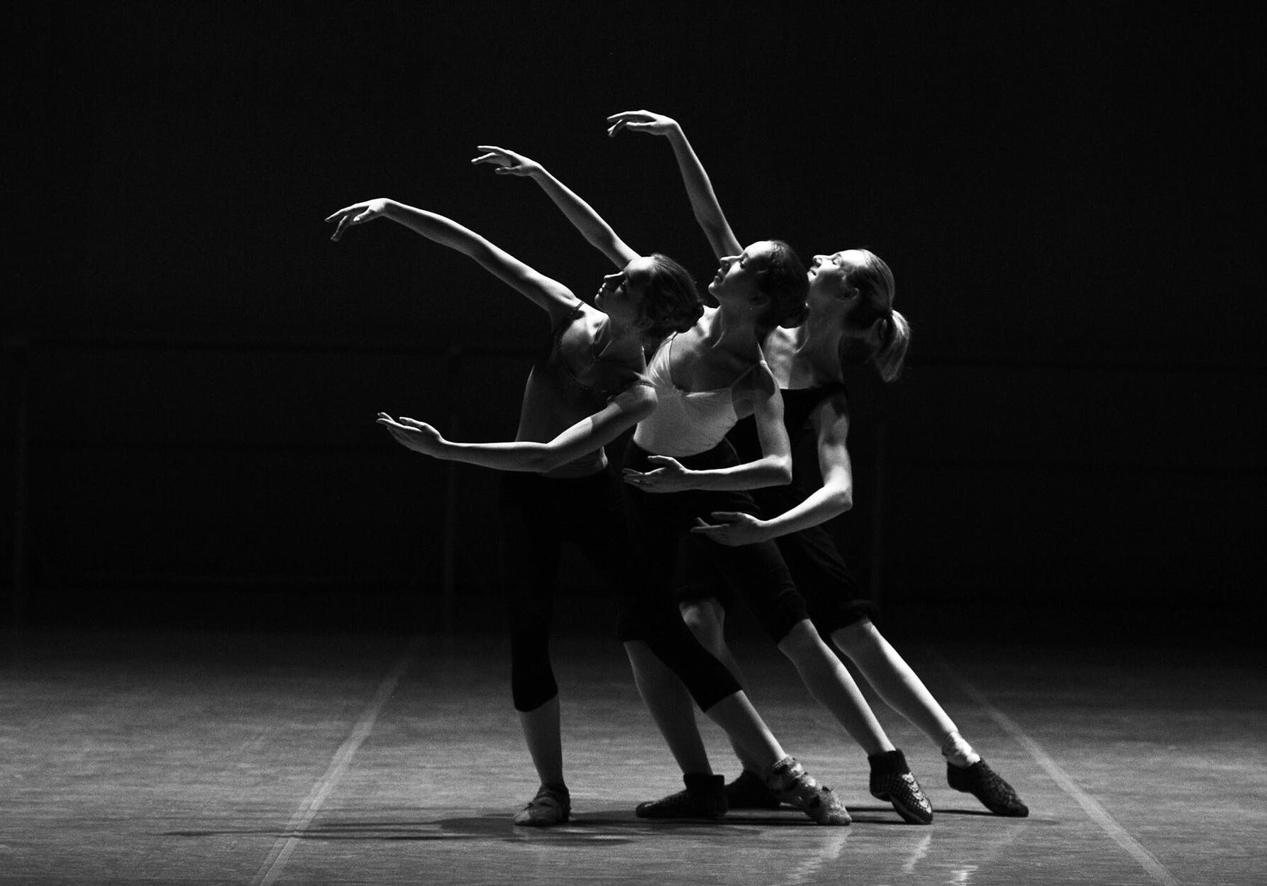 Ballet dancers performing in unison